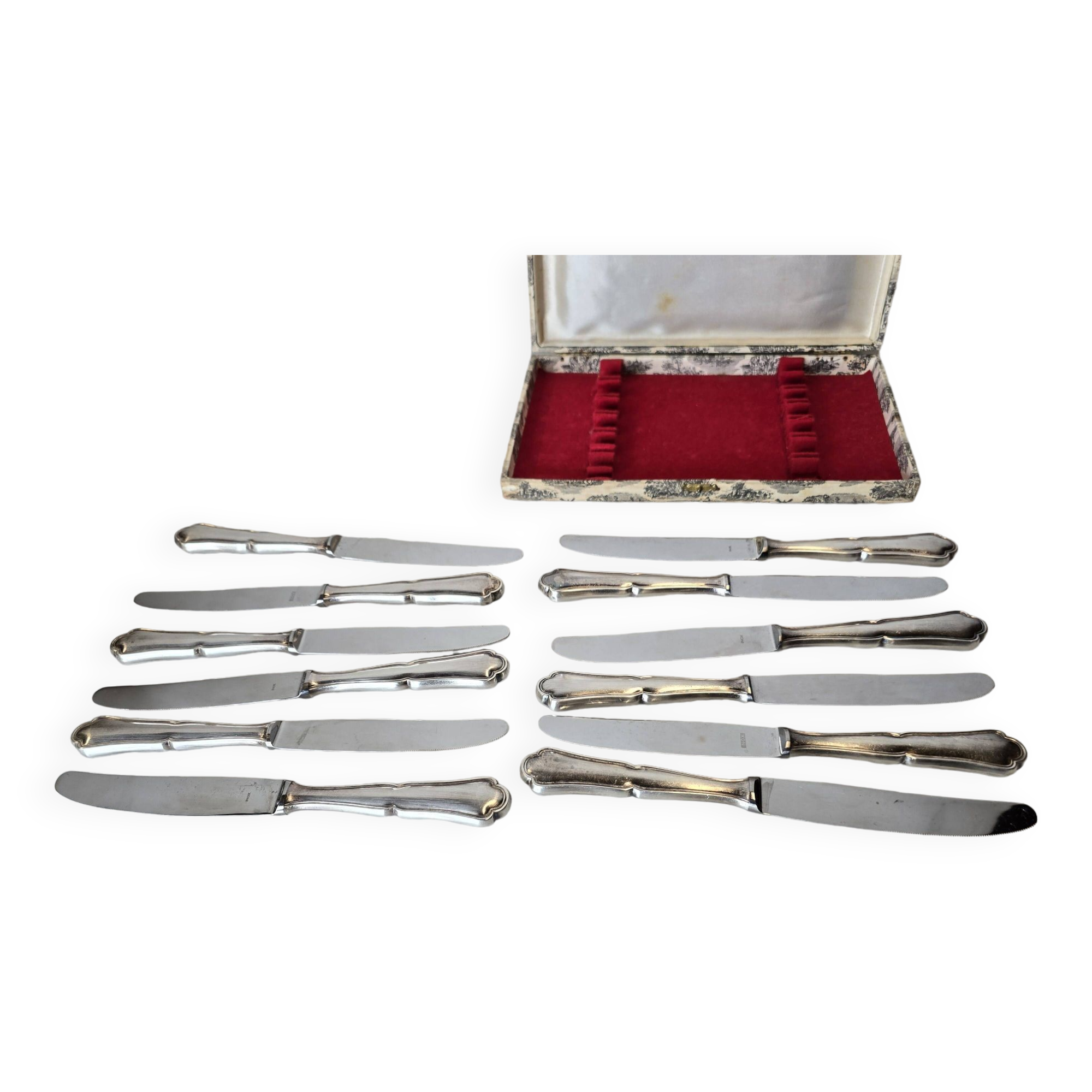 12 silver-plated knives mid-15th century