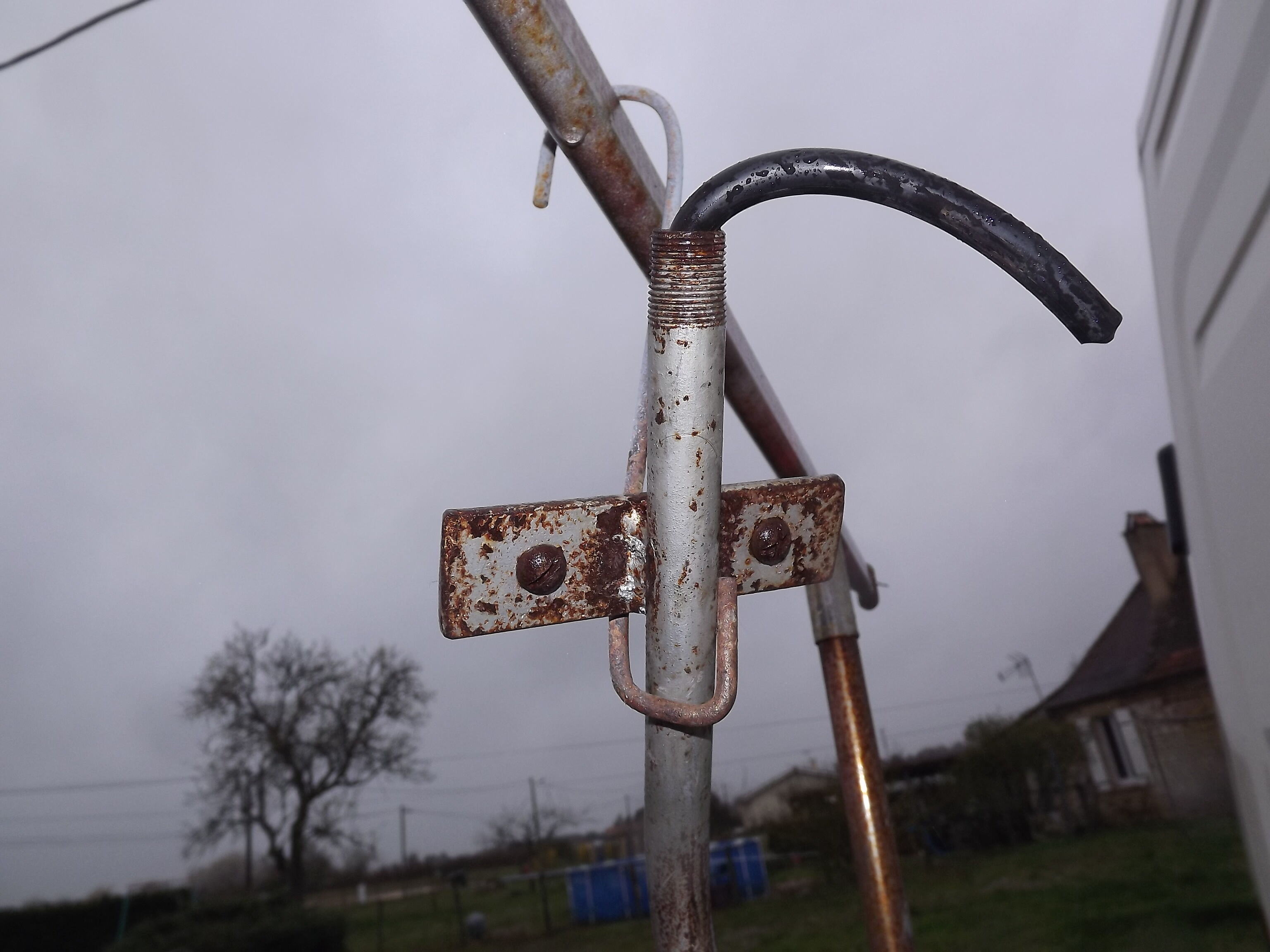 Industrial lamp in gray enameled Tole