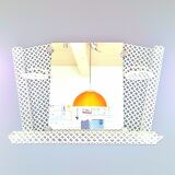 Perforated sheet metal bathroom shelf