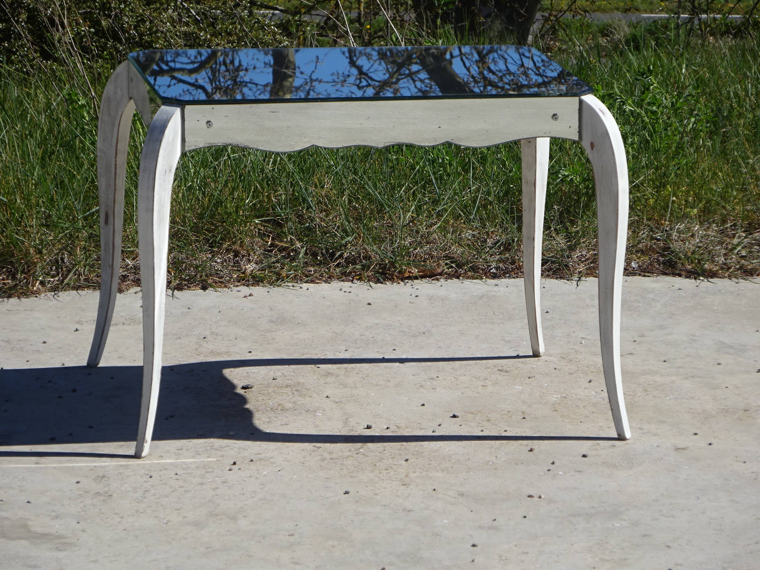 Mirror glass coffee table