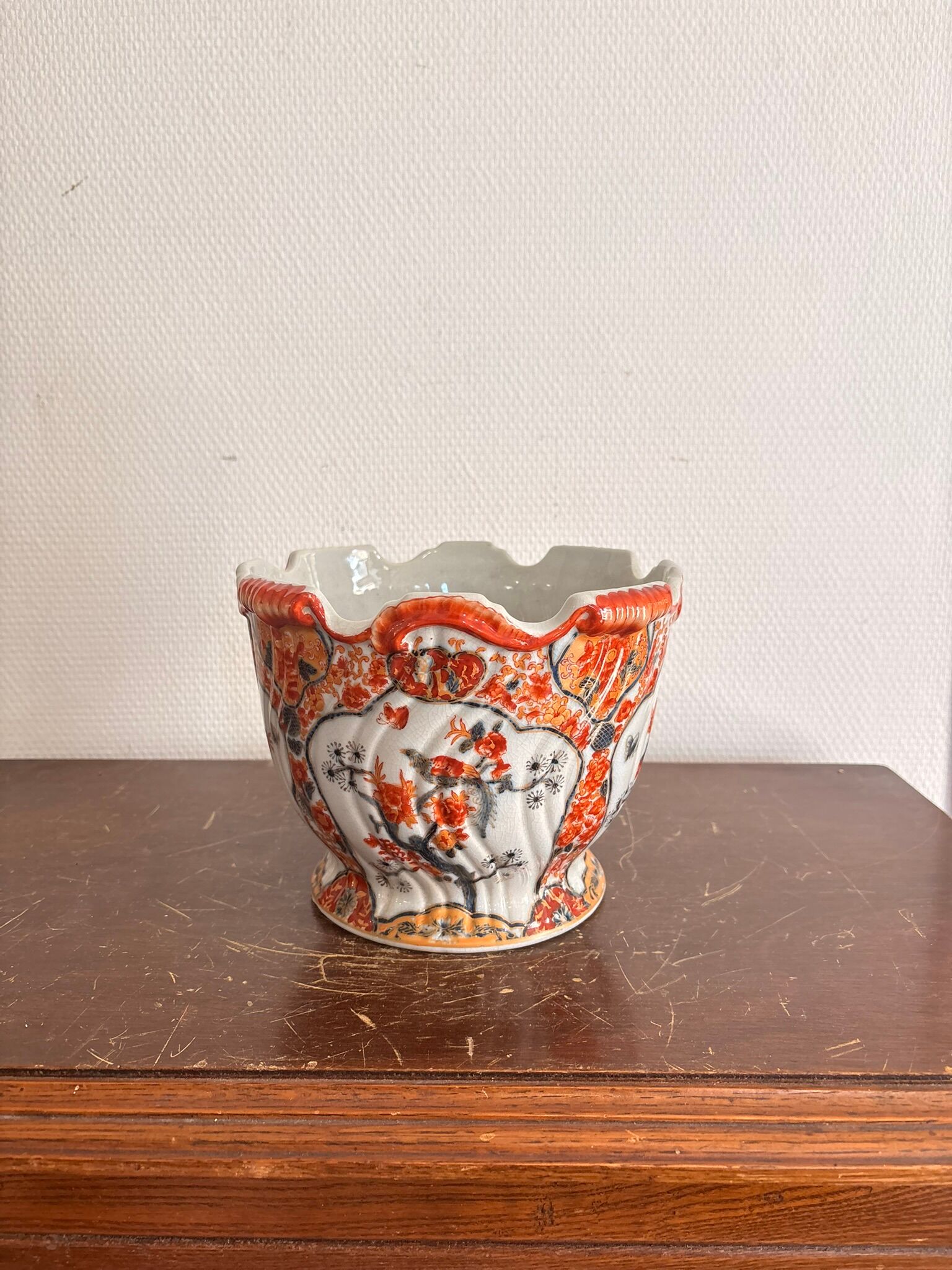 Antique Planter Cache Pot Satsuma Style Imari Japan 19th Century Meiji