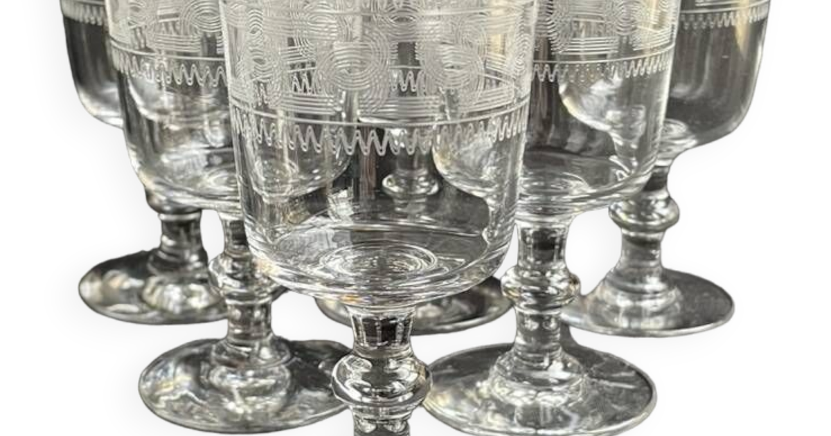 Baccarat グラス 2個　model gravure 3458 6 verres à porto Baccarat gravure 3458 | Selency