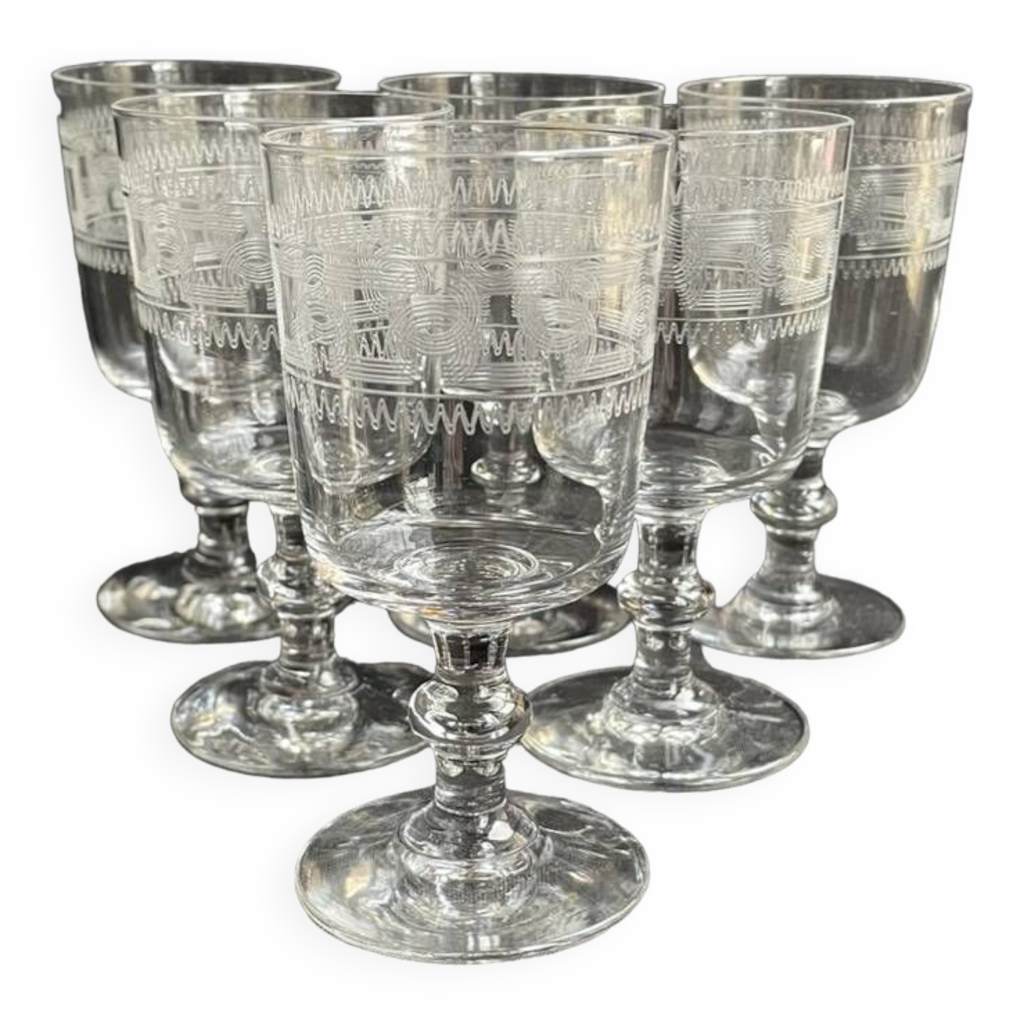 6 verres à porto Baccarat gravure 3458 | Selency