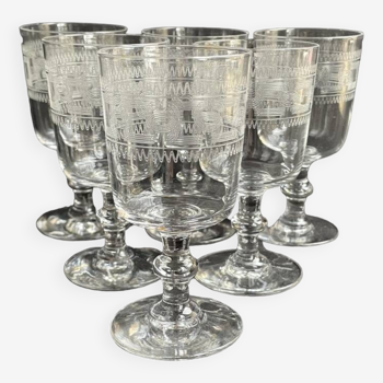 6 verres à porto Baccarat gravure 3458