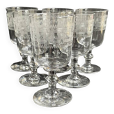 6 Baccarat port glasses engraving 3458