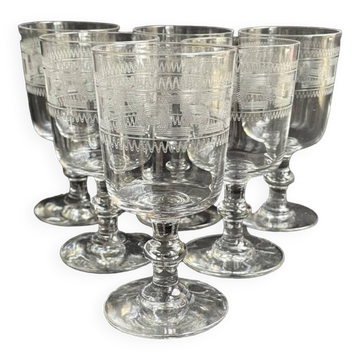 6 verres à porto Baccarat gravure 3458