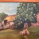 Shepherd's table and its sheep, oil on canvas signed.
