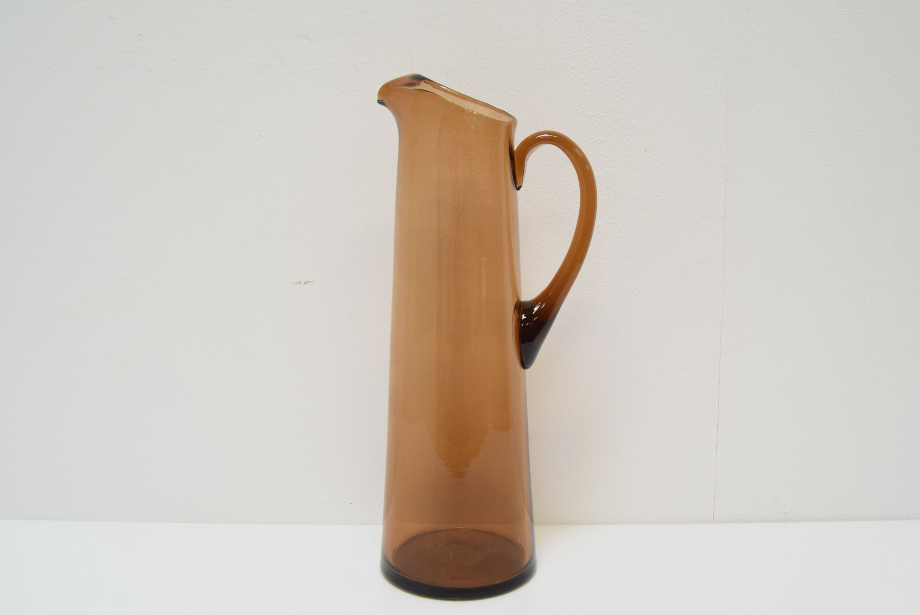 Art Czech glass pitcher, by Glasswork Novy Bor, 1950s