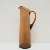 Art Czech glass pitcher, by Glasswork Novy Bor, 1950s