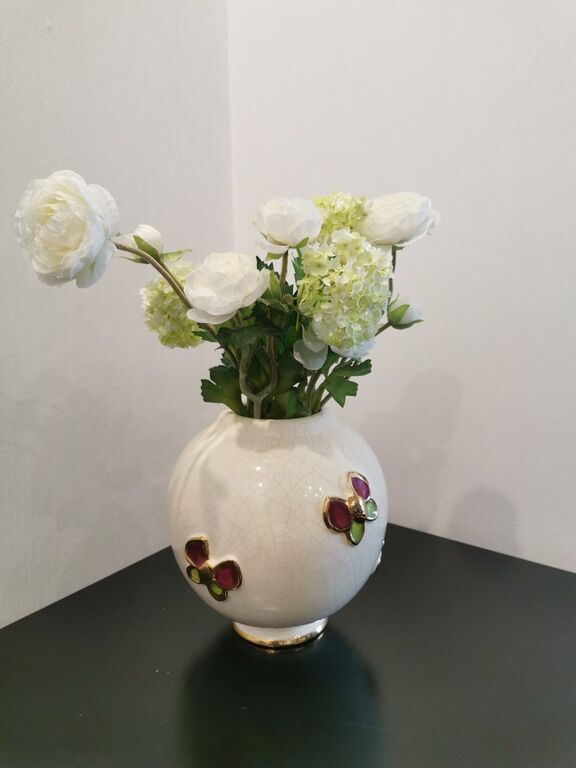 Longwy "papillons" ball vase