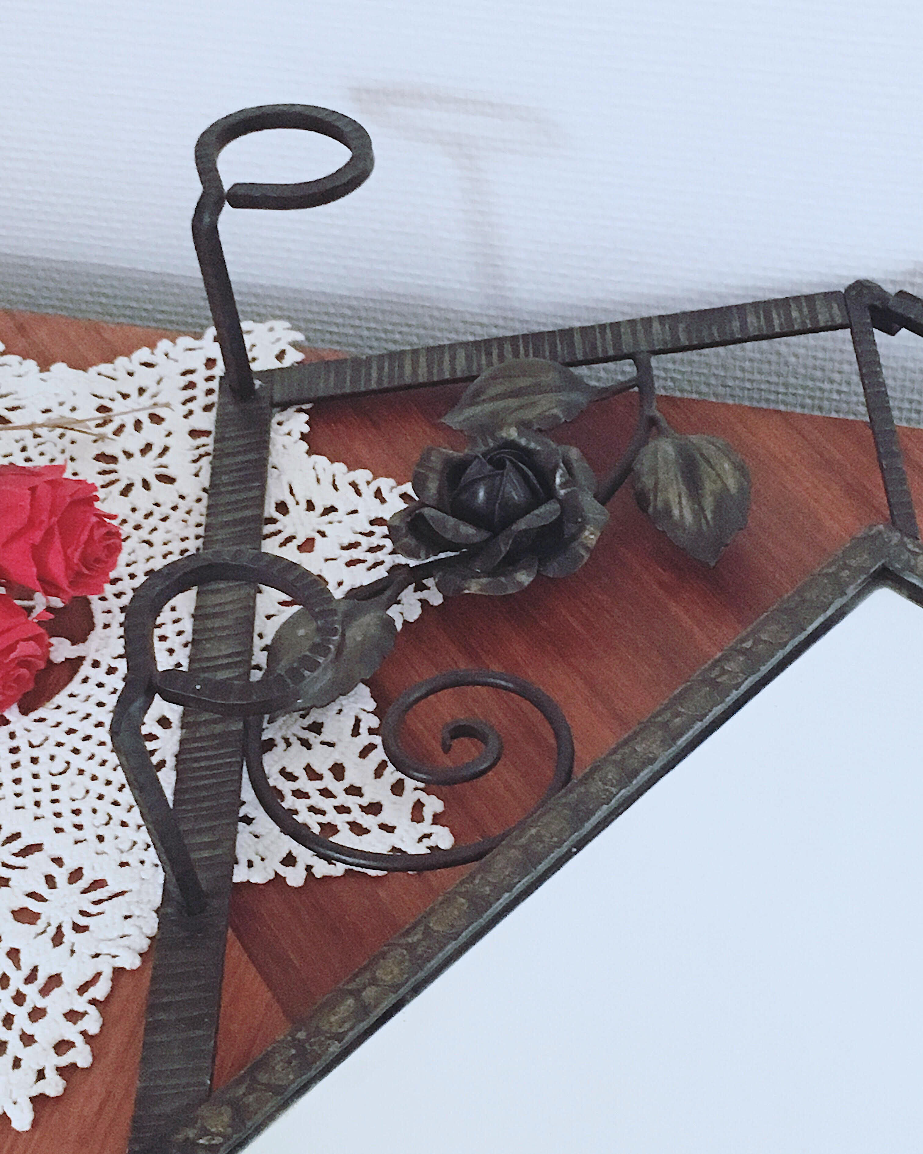 Wrought iron art deco wall coat rack