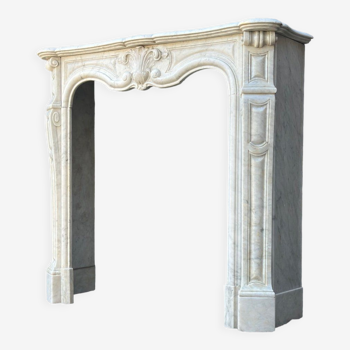 Louis XV style fireplace in Carrara marble circa 1880