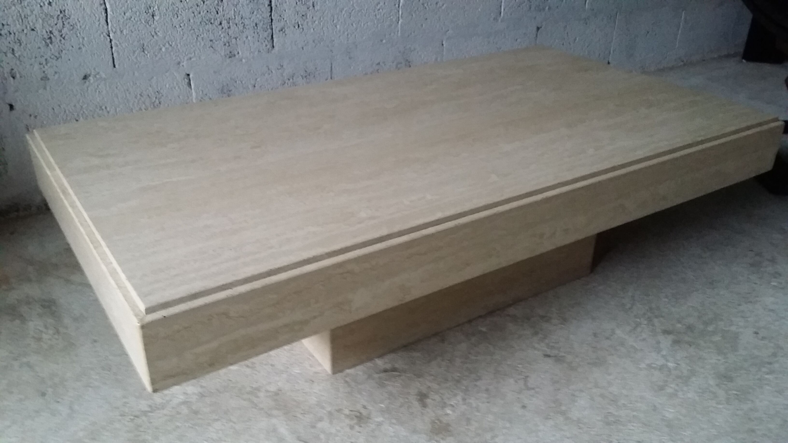 Table basse Travertin vintage années 80 Roche Bobois