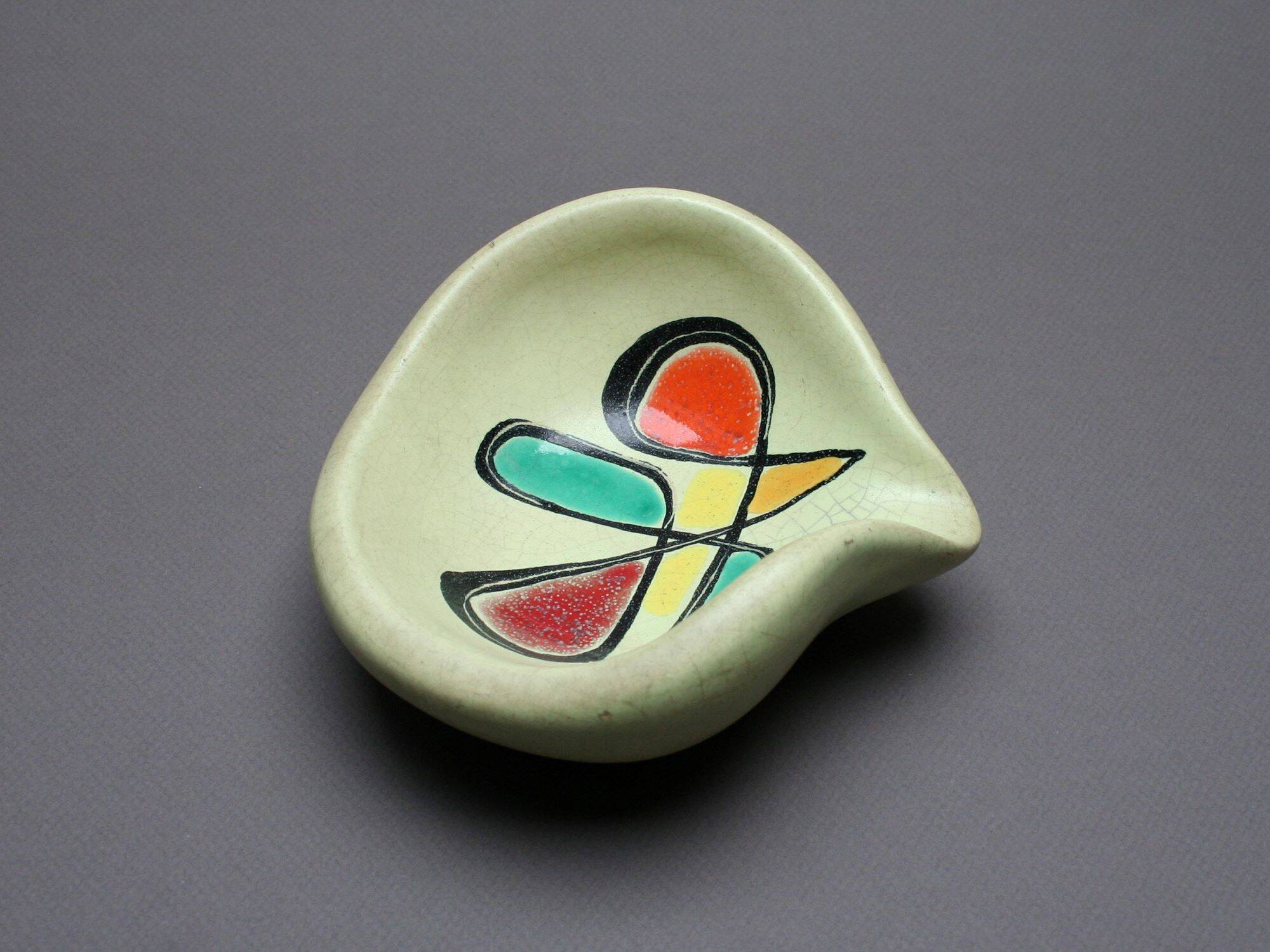 Empty pocket signed in pottery abstract pattern 1950s