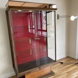 Brass display case from the Lutetia hotel with integrated lighting.