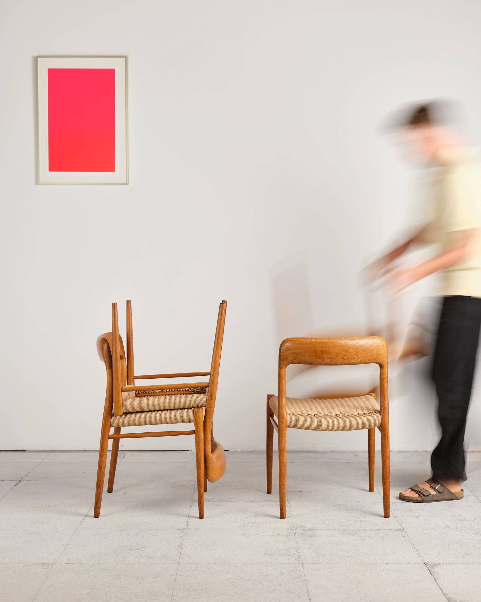 Set of 4 chairs model 75 in oak, Niels O. Møller, Denmark, 1950s