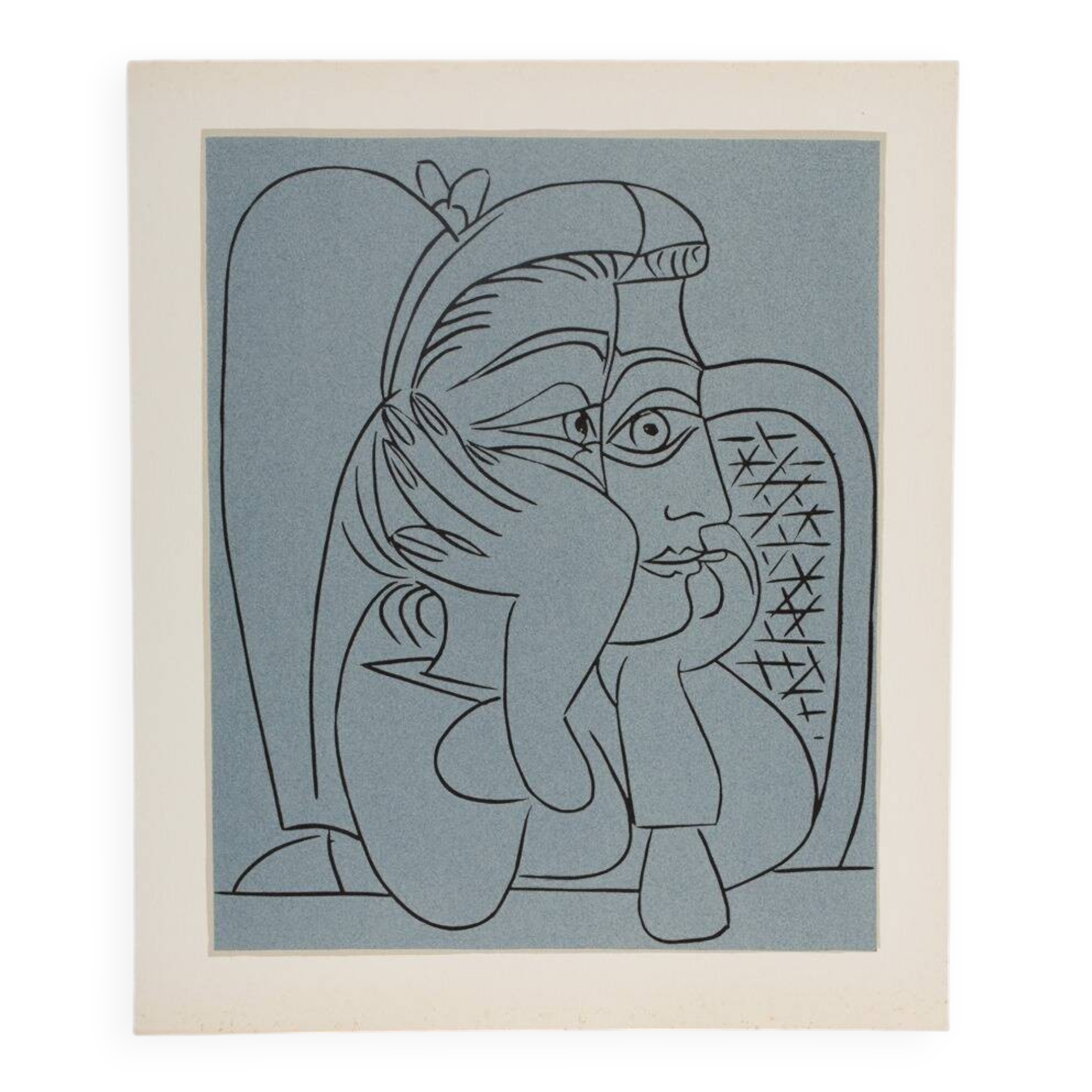 Pablo Picasso: Woman Leaning on a Chair, Linocut