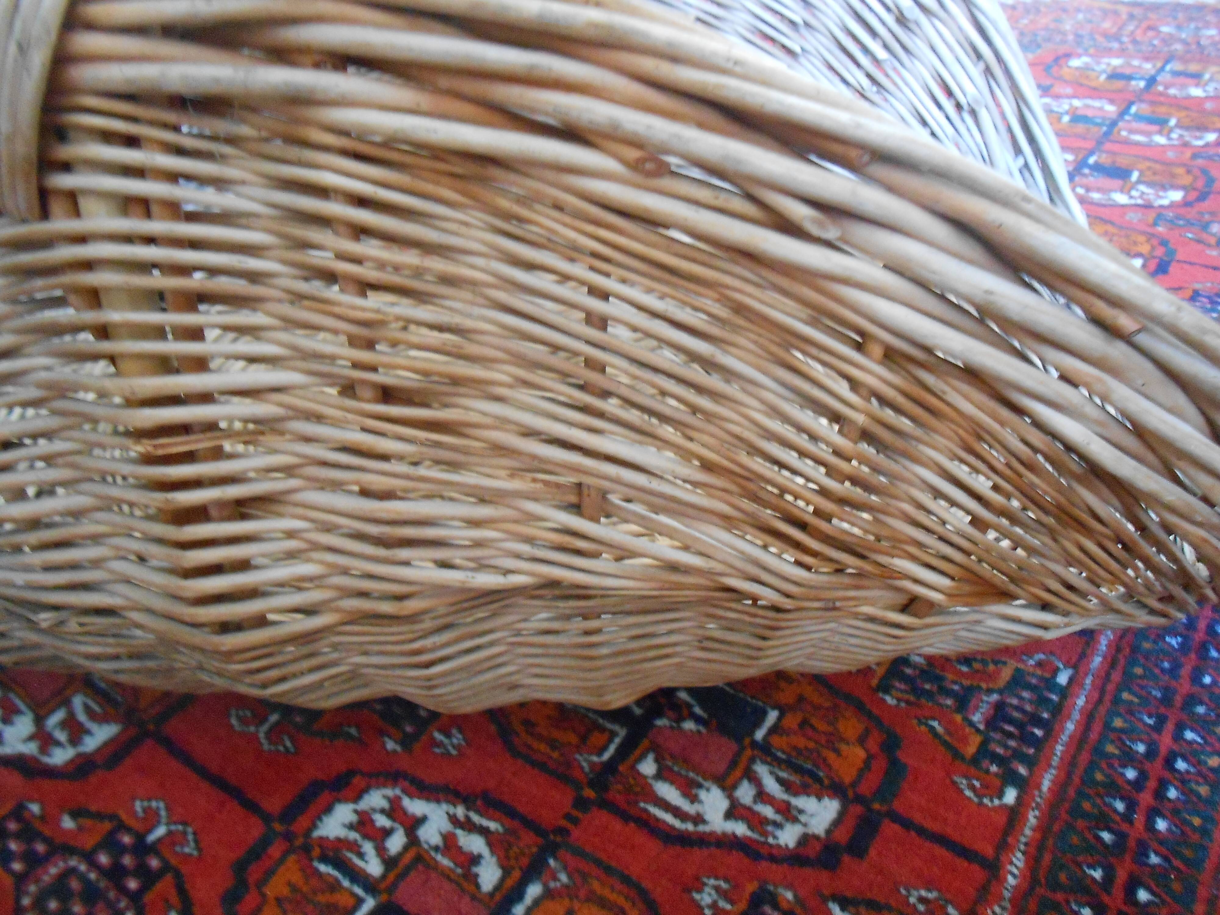 Wicker wood storage basket