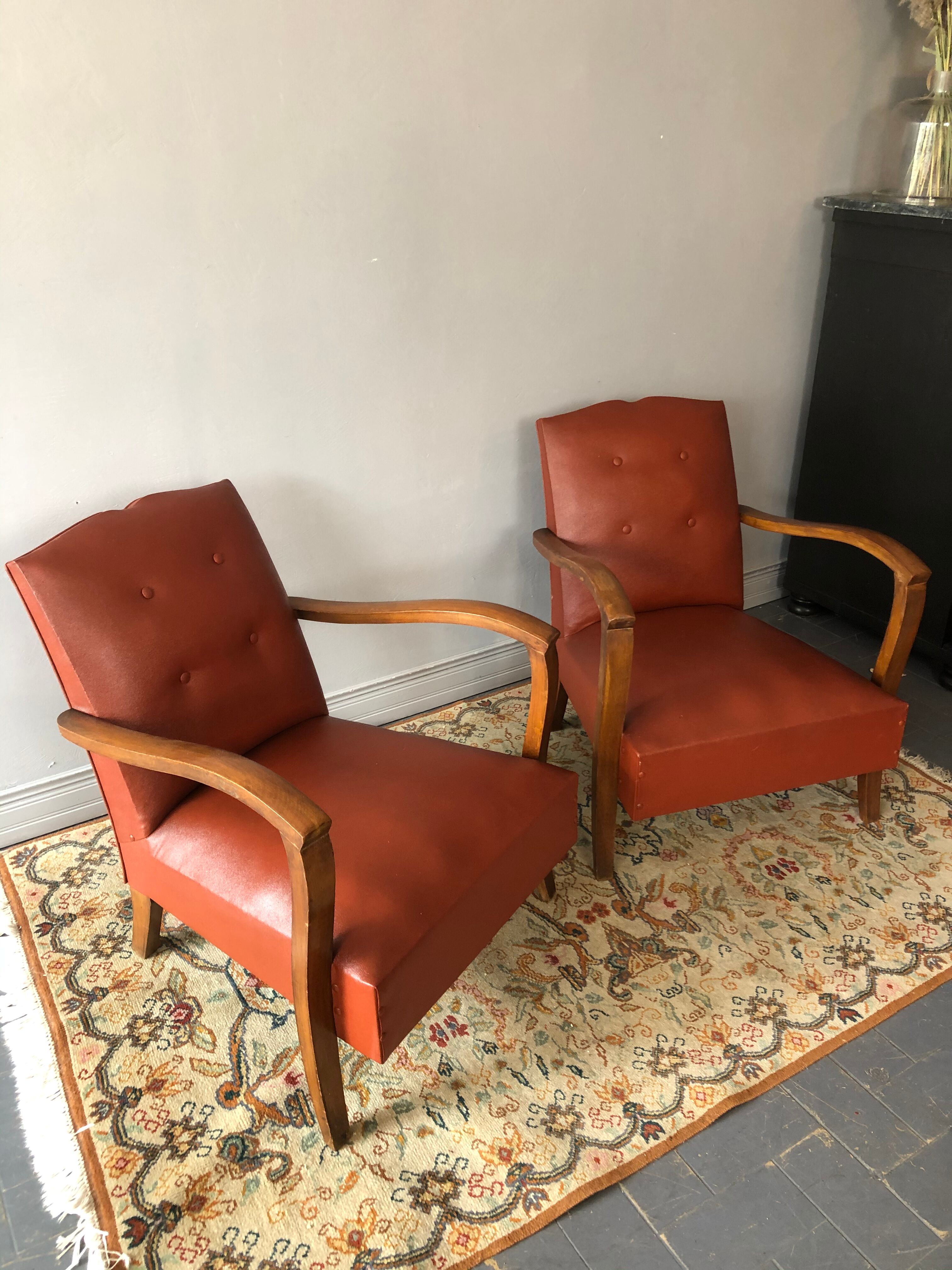 Pair of club armchairs 40s