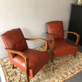 Pair of club armchairs 40s