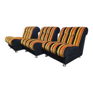 fauteuil vintage à rayures
