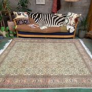 Vintage Square Turkish Rug 245x200 cm, Tribal Wool Carpet Large