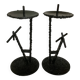 Pair of black metal candlesticks