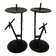 Pair of black metal candlesticks