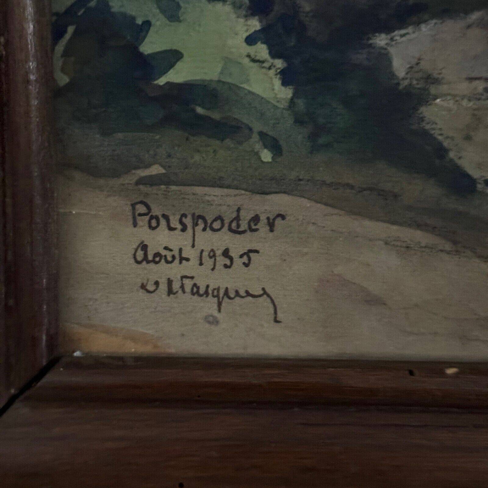 Watercolor chapel in Porspoder 1935 by E. Vasquer