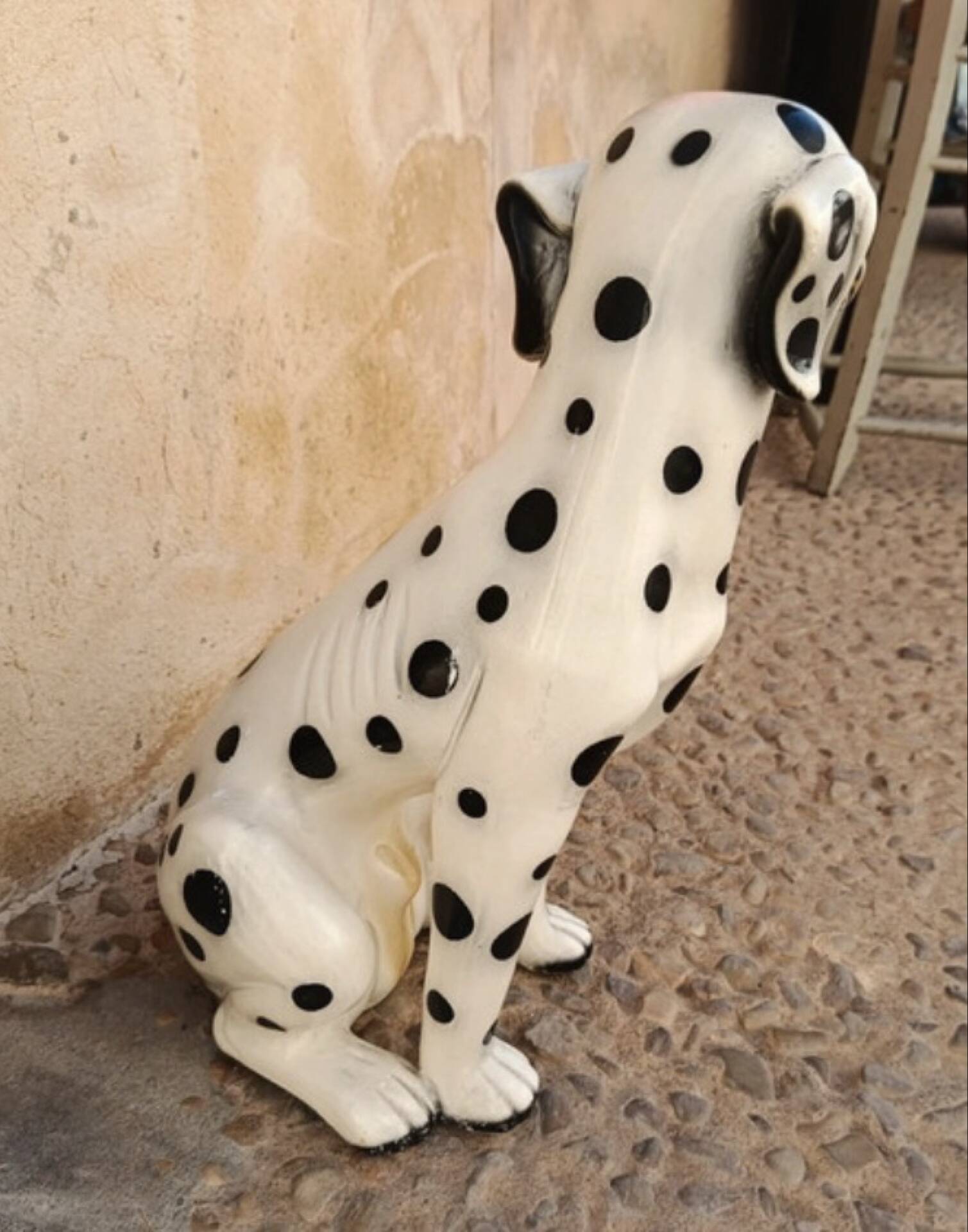 Glazed ceramic statue of a Dalmatian dog – Italy, circa 1970