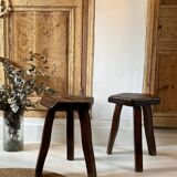 Pair of vintage stools by Olavi Hänninen – Solid oak – 1950s