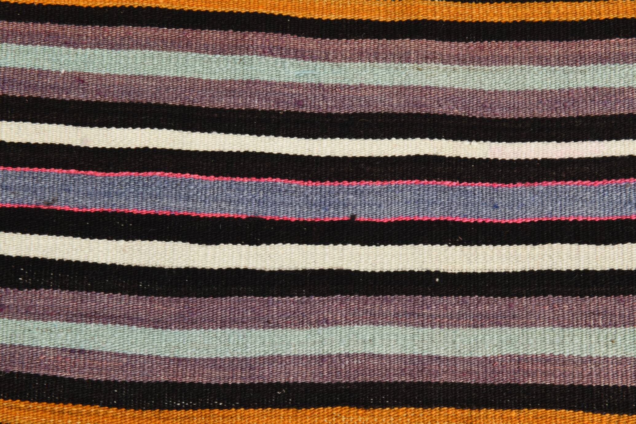5x8 Kilim Colorful Striped Vintage Wool Kilim Rug, 160x232 Cm