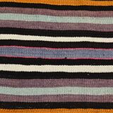 5x8 Kilim Colorful Striped Vintage Wool Kilim Rug, 160x232 Cm
