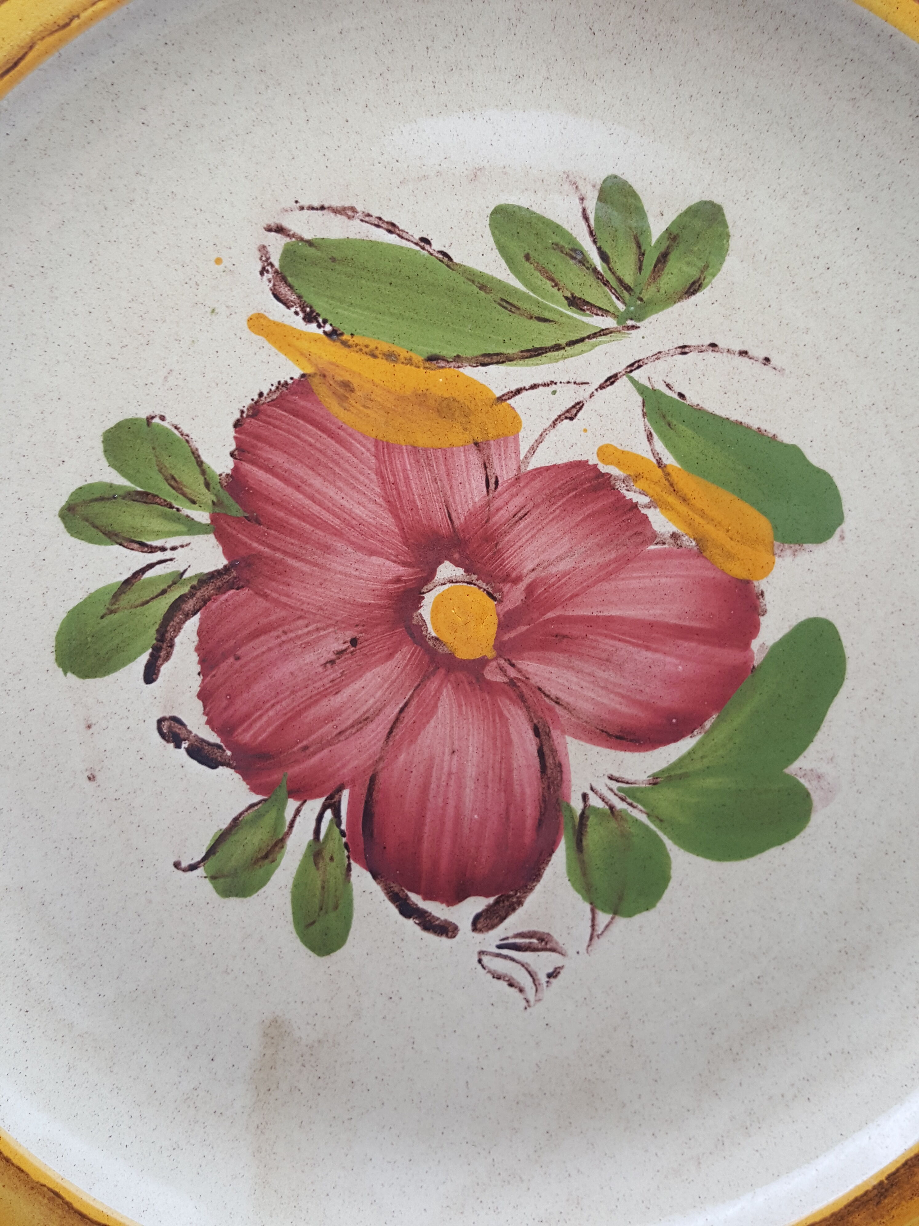 Lot of 3 ceramic plates castellania made in italy flowers