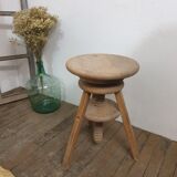 Vintage screw stool - Natural wood stool