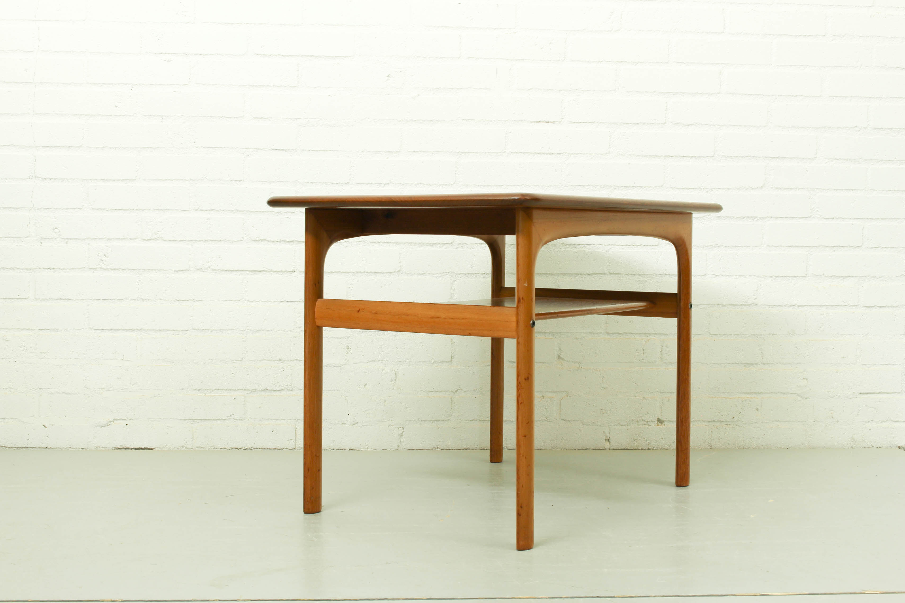 Mid Century Two-Tiered Teak Sidetable by Rasmus Solberg, Norway 1960s