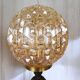 Large wooden table lamp with Glass lampshade