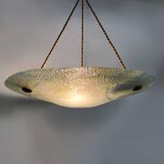 Suspension basin Art Deco 1 Fire, in yellow and transparent glass. Year 30