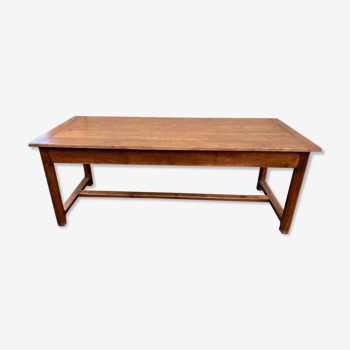 Meal farm table for 8/12 people solid oak with 2 drawers 1970 200x280x83cm