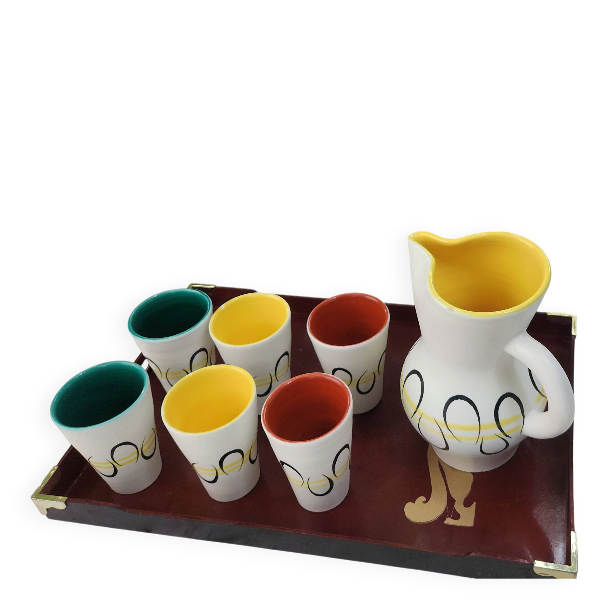 Orangeade service signed Vallaris