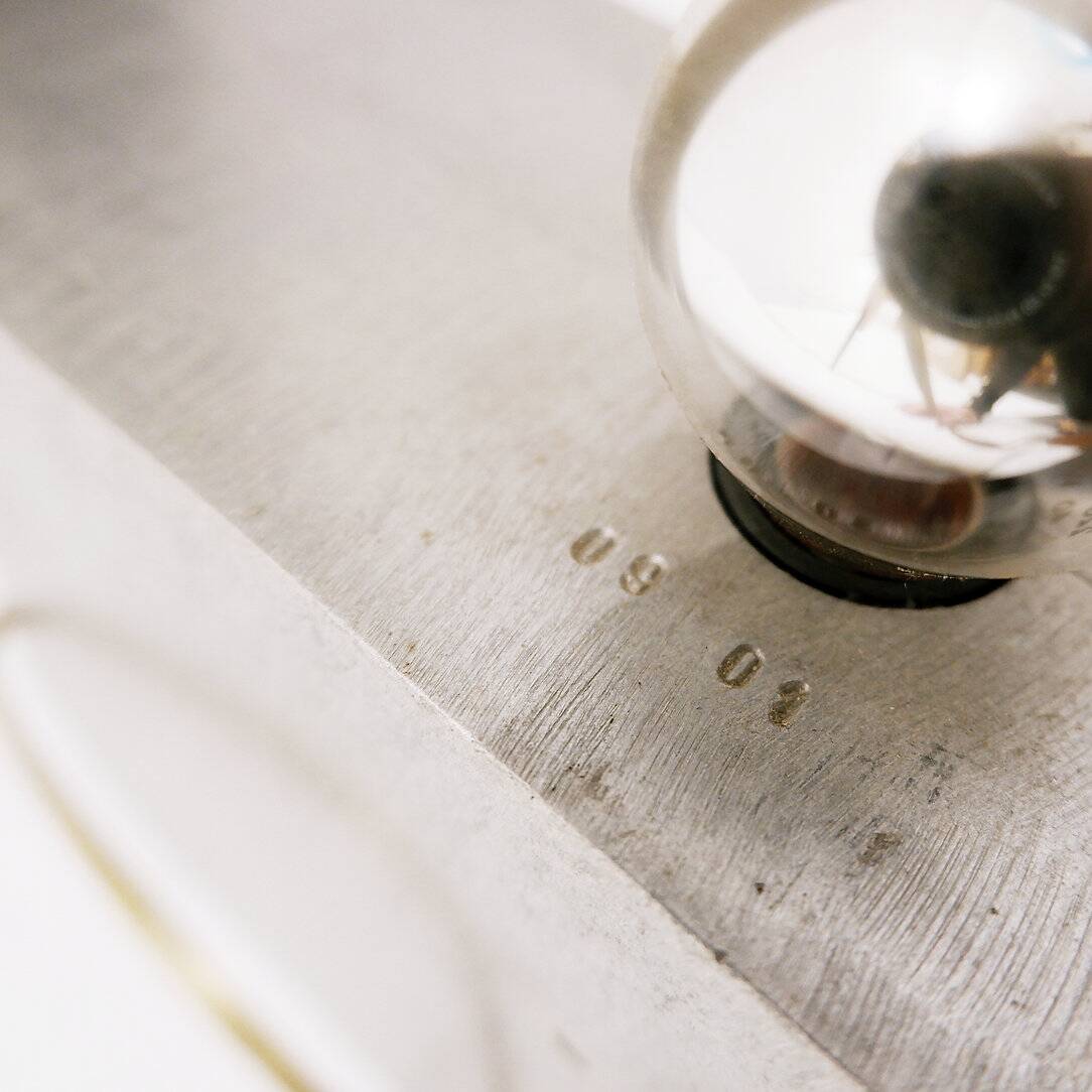 Large solid aluminum table lamp - 1970s