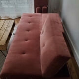 Powder pink convertible sofa