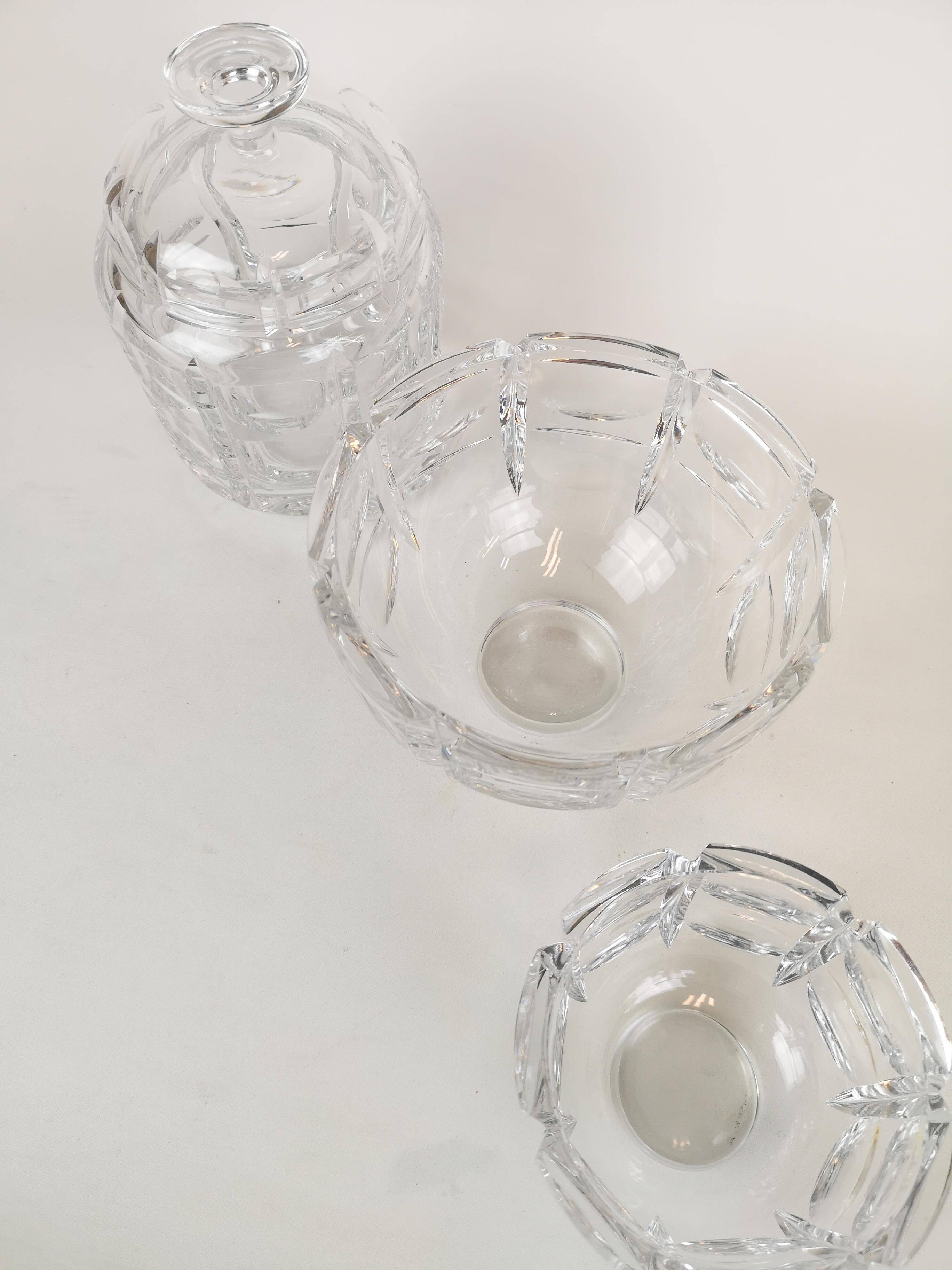 Set of 3 Art Deco crystal pieces Orrefors Simon Gate Sweden