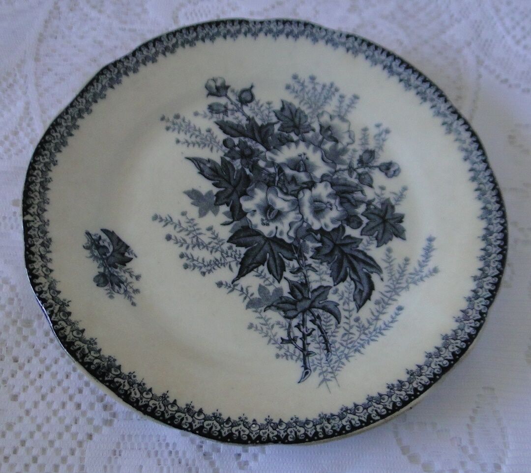 Plate old faience onnaing model eglantine blue decoration