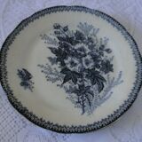 Plate old faience onnaing model eglantine blue decoration