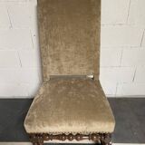 Chaise velours Louis XIV