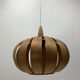Scandinavian UFO Mushroom Pendants in Wood Veneer, 1970s