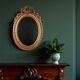 Oval mirror with antique Louis XVI style frame, original gilded stucco wood, 58x40 cm