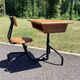 School desk - tubular metal and wood desk Prouvé style