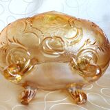 Glass fruit basket, Inwald Carnival molded glass bowl.